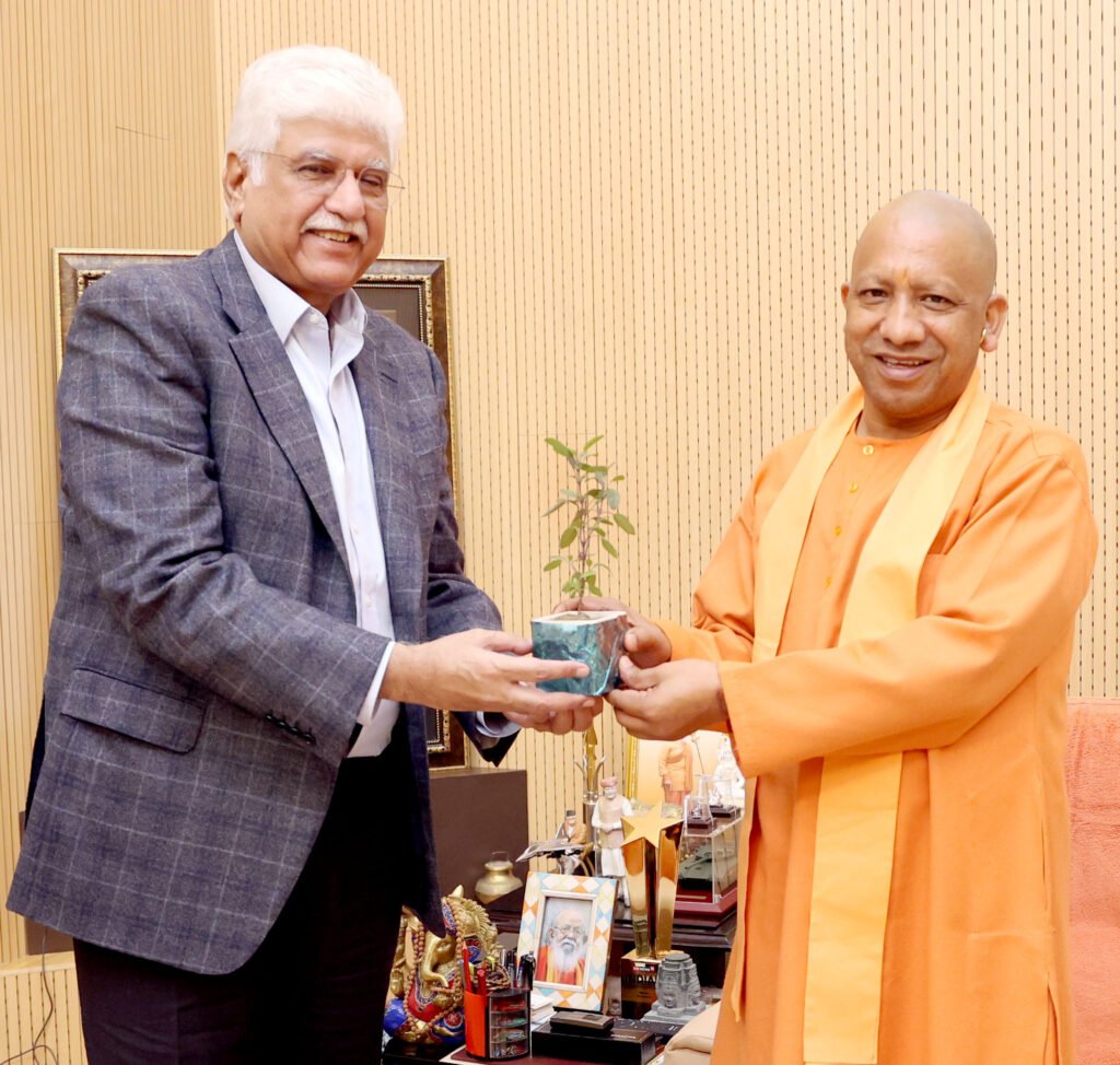 मुख्यमंत्री से भारती इण्टरप्राइजेज के वाइस चेयरमैन राकेश भरती मित्तल ने शिष्टाचार भेंट की